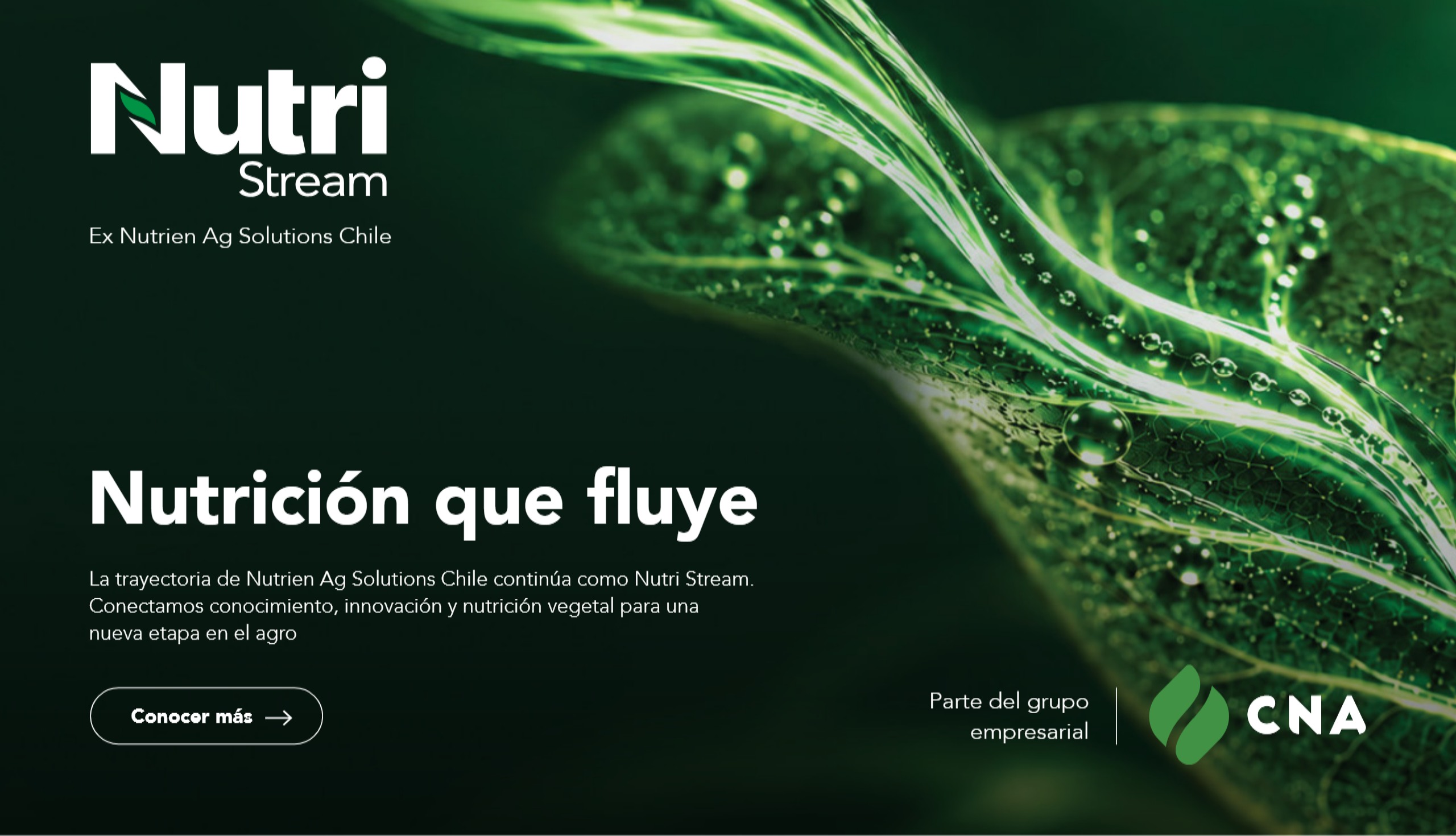 Nutri Stream, Ex Nutrien Ag Solutions Chile. Nutrición que fluye. Parte del grupo empresarial CNA